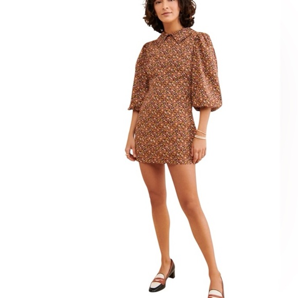 Free People Dresses & Skirts - Free People Floral Puff Sleeve Mini Making Plans Dress